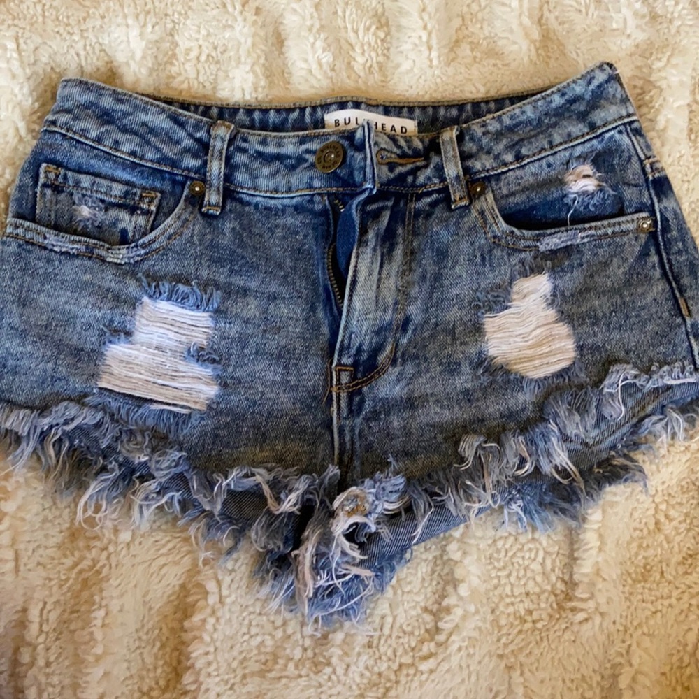 Denim high rise shorts